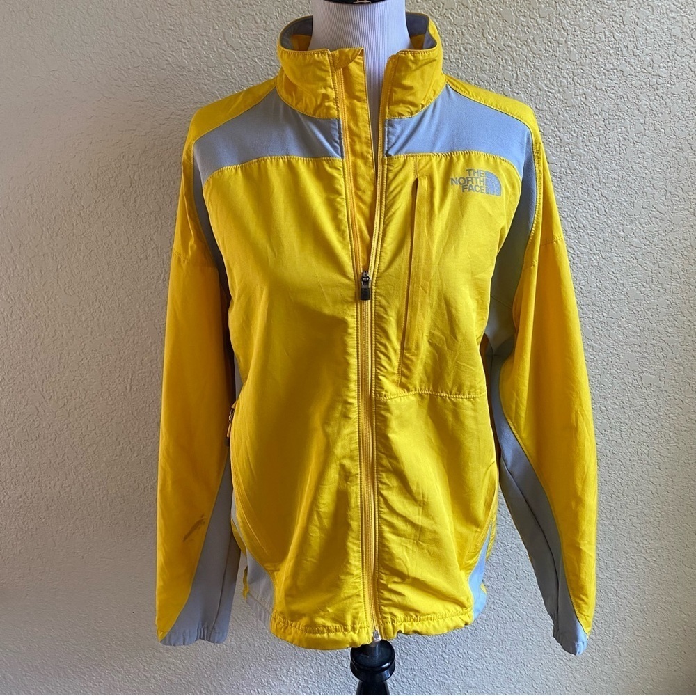 The North Face Flight Series Yellow Rain Coat Windbreaker Jacket Full Zip: Large